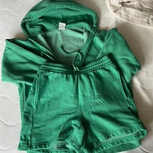 Aritzia tna boyfriend hoodie and short set